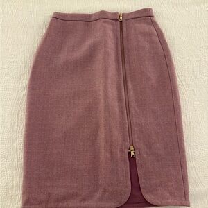 J. Crew Mauve Pencil Skirt with Front Zipper
